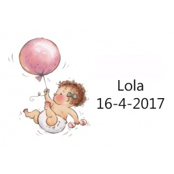 Tarjetita de bebe con globo