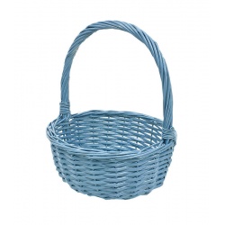 CESTA DE MIMBRE AZUL 37 CM              