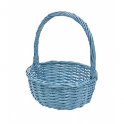 CESTA DE MIMBRE AZUL 32 CM              