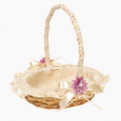 CESTA RÚSTICA  ENCAJE Y YUTE            