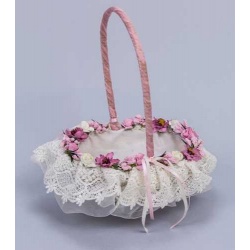 CESTA ALIANZAS ROSA Y FUCSIA