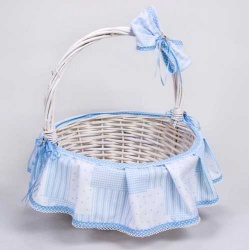 CESTA MED. TELA LUNARES Y RAYAS AZUL