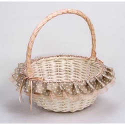 CESTA MIMBRE BLANCA MED. LUNARES marron claro