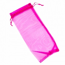 BOLSA DE ORGANZA VINO 11x25 CM. FUXIA