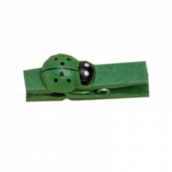 BOLSA 100 PINZA PEQ.  MARIQUITAS VERDE 2,5 CM