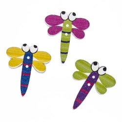 PIN LIBELULA MADERA BOLSA 50 UD.