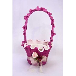 Cesta decoración rosa