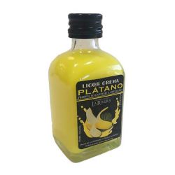 Botella de licor de crema de Plátano, modelo Frasca, en cristal