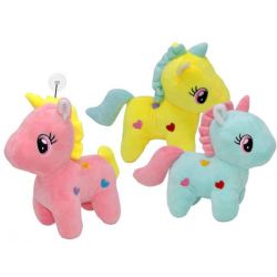 Peluche de unicornio con ventosa para colgarlo, mide 22 cm