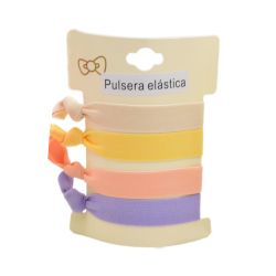 Pack 4 pulseras elásticas surtidas en colores pastel