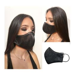 Mascarilla Aterciopelada negra brillo                                                                       