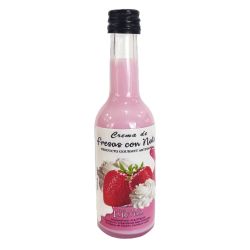 Botellita de licor de fresas con nata 50 ml      