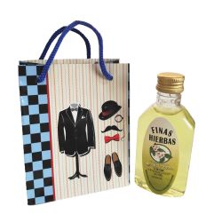 Botellita de Petaca finas hierbas en bolsa hombre 