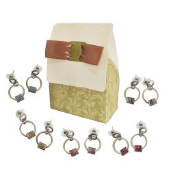Pendientes de aro, en 5 colores surtidos, y caja                                                                               