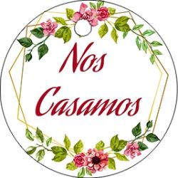 Pliego de tarjetas redondas boda flores 20 ud.                                                           