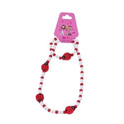 Collar y pulsera con mariquitas para niña