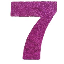 Numero "7" en corcho rosa