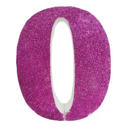 Numero "0" en corcho rosa