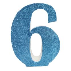 Numero "6" en corcho azul