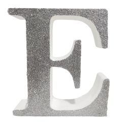 Letra "e" de 20 cm- en plata
