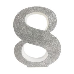 Numero "8" en corcho plata