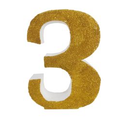 Numero "3" en corcho oro