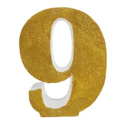 Numero "9" en corcho oro