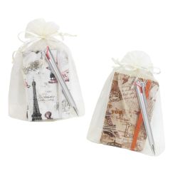 Libreta vintage con boli plata