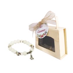 Cajita beig con pulsera lazo y tarjeta  nos casamos