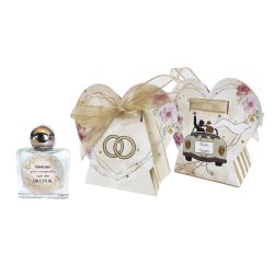 Colonia algodón 10 ml en caja corazón boda