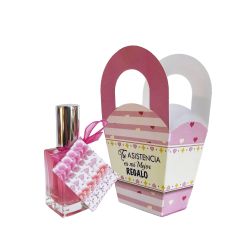 Colonia rosas c/tarjeta niña en cajita