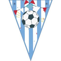Guirnalda balon de futbol 15 ud- 21,5x15,5cm con cuerda de 2,5m incluida