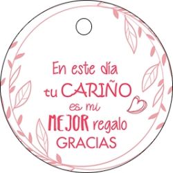 Pliego tarjeta redonda tu cariño rosa 20 ud-