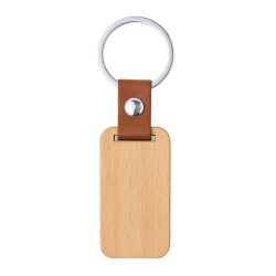 LLAVERO MADERA RECTANGULAR SOPORTE PIEL                                                             