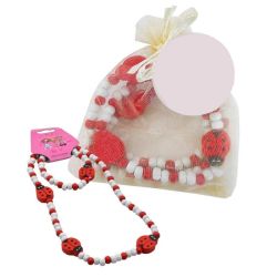 COLLAR Y PULSERA MARIQUITA EN ORGANZA C/TARJETA                                                     