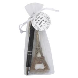 ABRIDOR T-EIFFEL Y BOLI NEGRO EN ORGANZA C/TARJETA                                                  