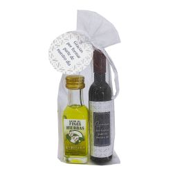 SACACORCHOS Y LICOR EN ORGANZA C/TARJETA                                                            