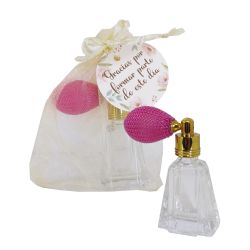 BOTE CRISTAL CON PERILLA EN ORGANZA C/TARJETA                                                       