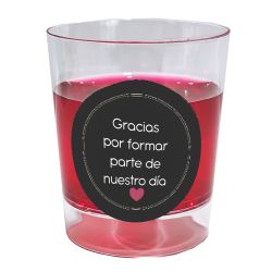 CHUPITO CON PEGATINA NEGRA BODA                                                                     