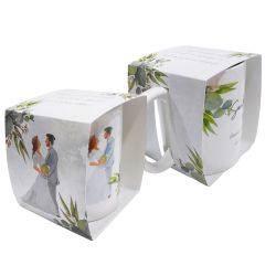 TAZA  NOVIOS EN  CAJA PERSONALIZADA                                                                 