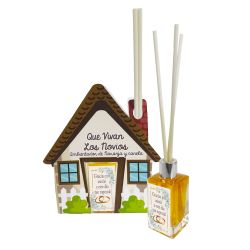 CASITA BODA ALIANZAS CON MIKADO NARANJA-CANELA                                                      