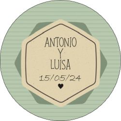 PLIEGO ADHESIVO 20 UNDS PERSONALIZABLE 4,2CM DIAMETRO                                               