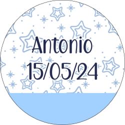PLIEGO ADHESIVO 20 UNDS PERSONALIZABLE 4,2CM DIAMETRO                                               