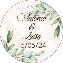 PLIEGO DE TARJETAS 20 UNDS PERSONALIZABLES 4,2CM DIÁMETRO                                           