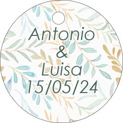 PLIEGO DE TARJETAS 20 UNDS PERSONALIZABLES 4,2CM DIÁMETRO                                           