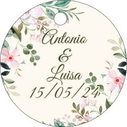 PLIEGO DE TARJETAS 20 UNDS PERSONALIZABLES 4,2CM DIÁMETRO                                           