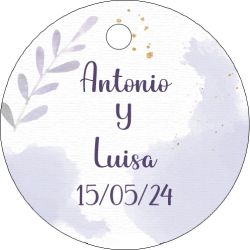 PLIEGO DE TARJETAS 20 UNDS PERSONALIZABLES 4,2CM DIÁMETRO                                           