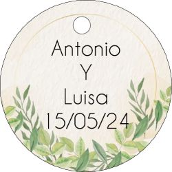 PLIEGO DE TARJETAS 20 UNDS PERSONALIZABLES 4,2CM DIÁMETRO                                           