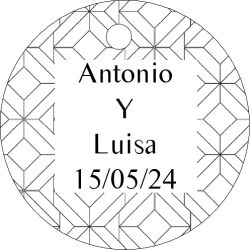 PLIEGO DE TARJETAS 20 UNDS PERSONALIZABLES 4,2CM DIÁMETRO                                           