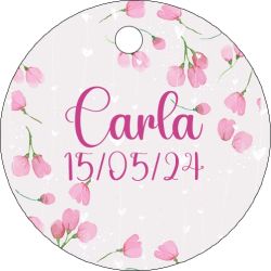 PLIEGO DE TARJETAS 20 UNDS PERSONALIZABLES 4,2CM DIÁMETRO                                           